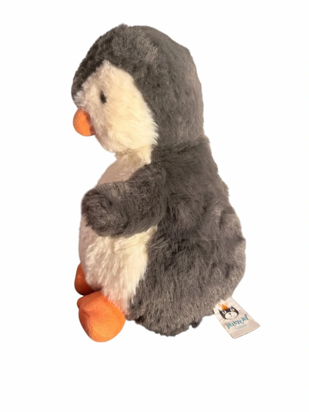 Jellycat Plush Penguin in Cream, Gray & Orange